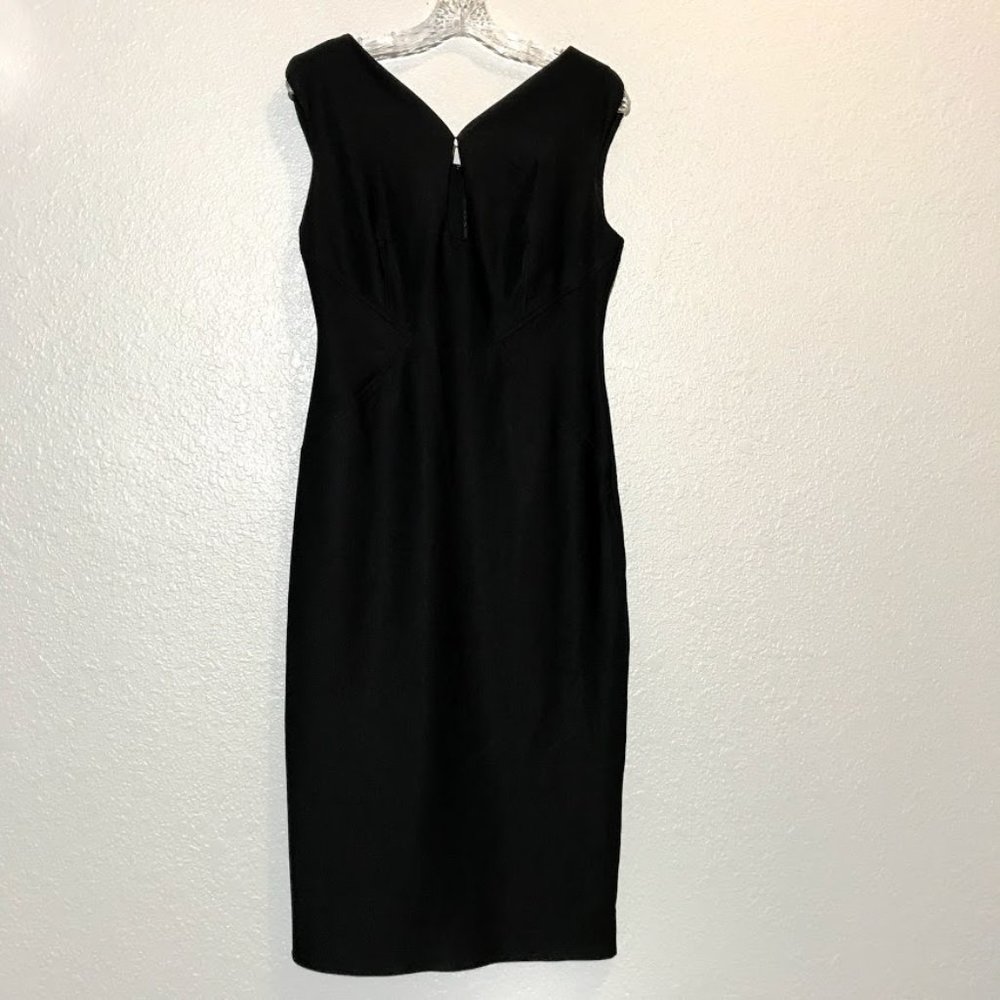 Zac Posen Jujy Fitted Keyhole Cocktail Black Dress